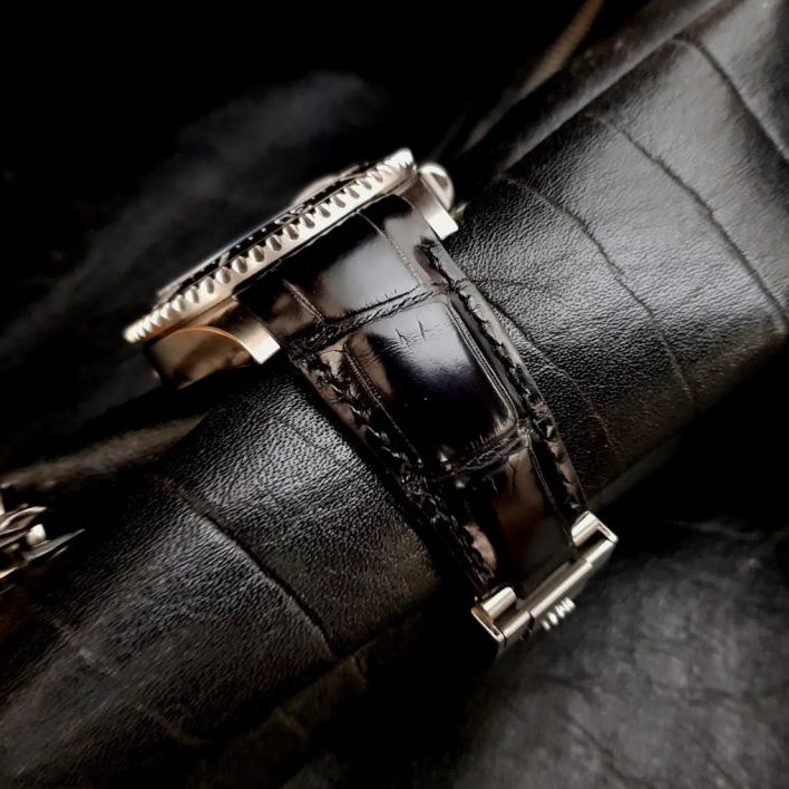 Rolex Dweller Alligator Leather Strap – Handcrafted Watch Band for Genuine Rolex OEM Buckle – Aleather Handmade