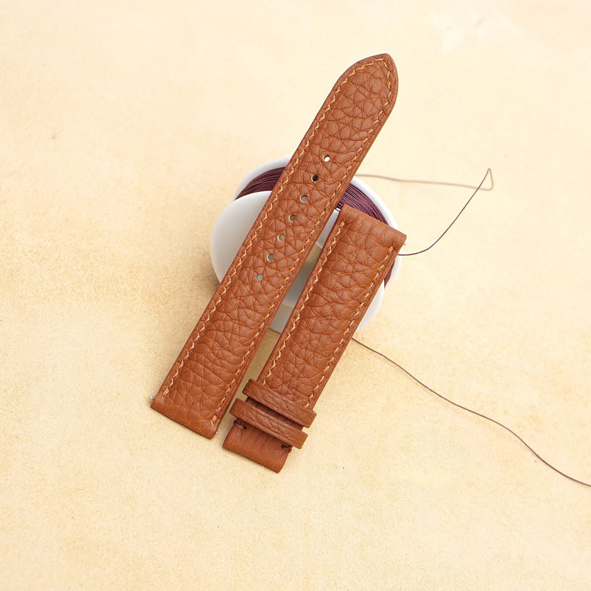 A'leather Handcrafted Togo Leather Watch Strap