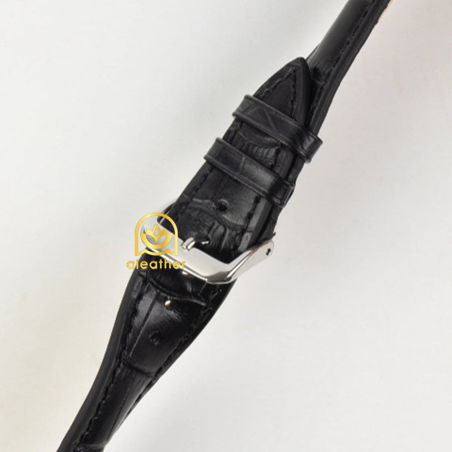 Black Leather Watch Strap for Zenith - Handcrafted Replacement Band - Aleather Handmade