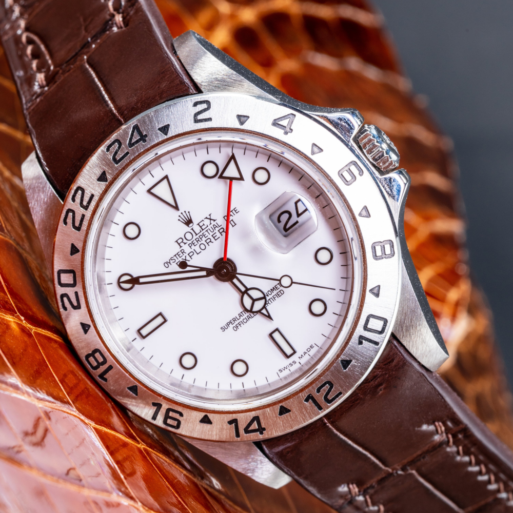 Rolex Explorer Alligator Leather Strap – Handcrafted Watch Band for Genuine Rolex OEM Buckle – Aleather Handmade