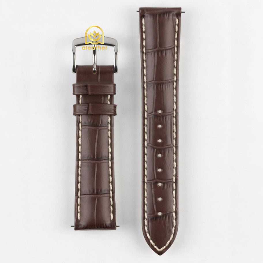 Brown Leather Watch Strap for Zenith - Handcrafted Replacement Band - Aleather Handmade