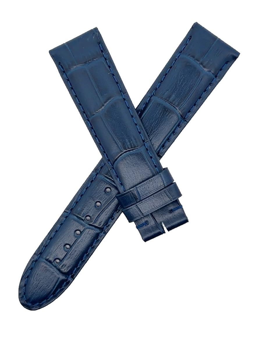 Navy Blue Alligator Leather Watch Strap for IWC - Handcrafted Replacement Band - Aleather Handmade