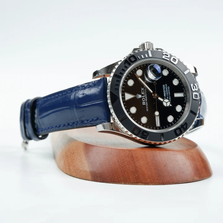 Rolex Yacht Master Alligator Leather Strap – Handcrafted Watch Band for Genuine Rolex OEM Buckle – Aleather Handmade