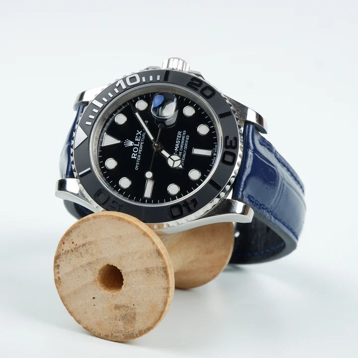 Rolex Yacht Master Alligator Leather Strap – Handcrafted Watch Band for Genuine Rolex OEM Buckle – Aleather Handmade